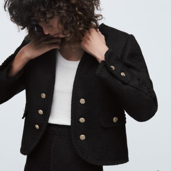 ZARA TEXTURED JACKET WITH BUTTONS SIZE M - Picture 6 of 10